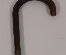 Vintage Bamboo Walking Stick Cane with Silver Collar
