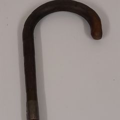 Vintage Bamboo Walking Stick Cane with Silver Collar