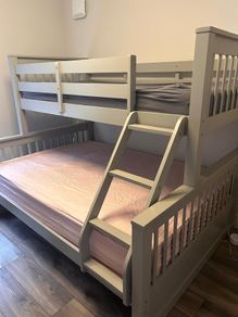 EZ living Lara Grey triple bunk bed with mattress