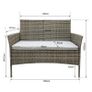 Grey 4 Piece Rattan Garden Furniture Sofa Chair Table Set with Cushions Image 3