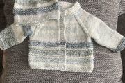 Handknit cardigan and hat NB