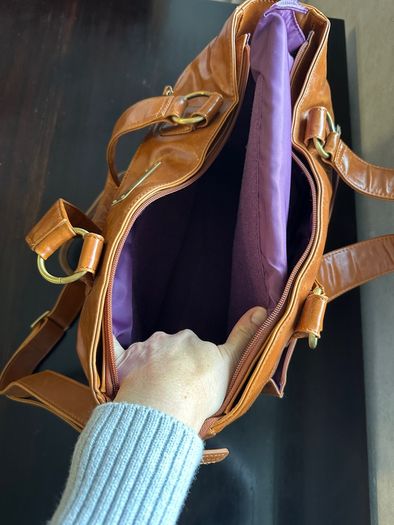 Kelly Moore Camera Bag, Leather Tote, DSLR Shoulder Bag, Laptop Bag, Cognac / Tan, Padded Dividers, Dust Bag
