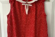 Next Red polkadot top with Peter Pan collar