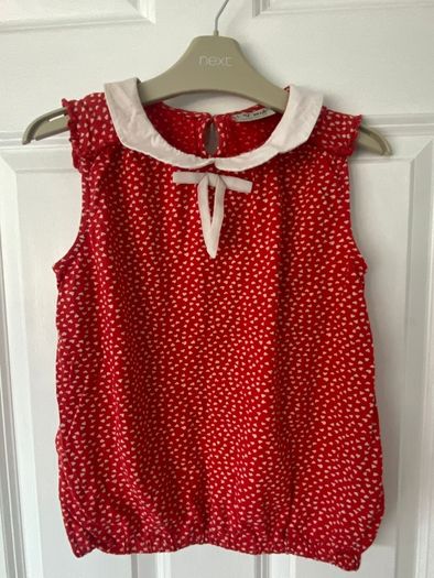 Next Red polkadot top with Peter Pan collar