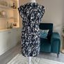 Brand-new Ladies Navy & White Knee Length Dress from ICHI With Pockets & Elastic waist Image 9