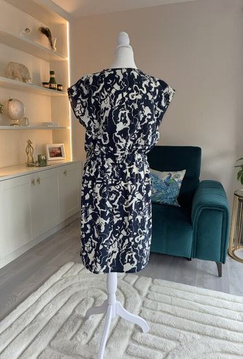 Brand-new Ladies Navy & White Knee Length Dress from ICHI With Pockets & Elastic waist