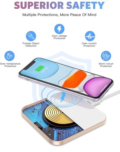 Wireless Charger, Qi-Certified 15W Max Fast Wireless Charging Pad Compatible with iPhone 14/13/12/12 Pro/11/11 Pro Max/XS Max/XR/XS/X/8, Galaxy S20/S10/S9/S8, AirPods Pro, White MULTIPLE COLOURS AVAILABLE (FREE POSTAGE)