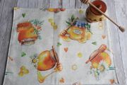 Set of 6 Placemats Double-sided. Resin coated cotton. Handmade