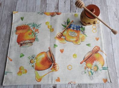 Set of 6 Placemats Double-sided. Resin coated cotton. Handmade