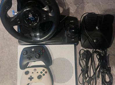 X-Box 1s with steering wheel and peddles