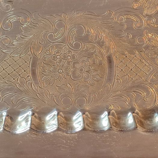 Vintage Silver Plated Butlers Serving Tray Platter Claw Footed 24 inch x 12 inch Leonard English