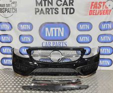 Complete Front Bumper For Mercedes C Class W205 C63 Amg Saloon 15-21 Black C197