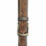 Premium Genuine Leather Belt Dual Tone Vintage Embossed Design with Antique Metal Buckle Image 4