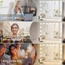 Hollywood Vanity Mirror with Lights, 58x45cm Large Lighted Makeup Mirror with 15 Dimmable Bulbs, 3 Color Modes, Touch Screen Control, Adapter Plug Image 6