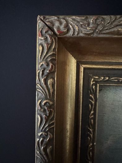 Framed Vintage Maritime Nautical Painting Print - Ships in Rough Seas (34 x 29 cm)