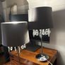 Pair of grey and silver crystal lamps Image 4