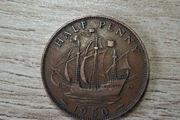 Great Britain UK 1950 Half Penny George VI Coin - free standard postage