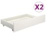 Bed Frame with 2 Drawers White Solid Pine Wood 180x200 cm Image 7