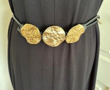 Black and gold statement belt 75cm