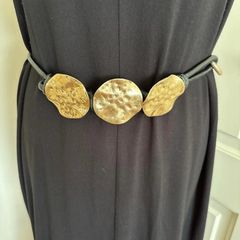 Black and gold statement belt 75cm