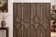 Wood Room Divider 4 Panels Wood Folding Privacy Screen Y Pattern, For Room Separation &amp; Home Decor,1702 mm Tall, Solid Frame, 360 Two-Way Hinges, Rustic Wooden Partition with Hardware