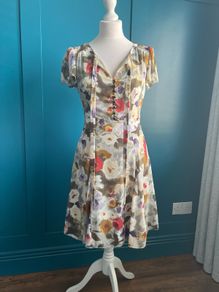 Floral midi tea dress. Size 8