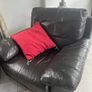 Chocolate brown leather suite Image 2
