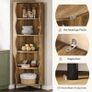 Corner Shelf, 5 Levels, 182 cm High, Corner Bookcase, Modern in Wood Look, Space-Saving Standing Shelf Image 3