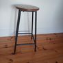 Vintage Bar Stool. Counter Stool with Footrest, Industrial Style Bar Stool. Image 3
