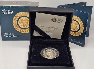 Royal Mint 2016 Silver Proof The Last Round Pound Coin in Original Holder with COA
