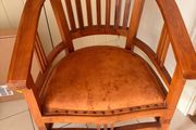 VIntage Art Deco Style Wooden Barrel Back Armchair