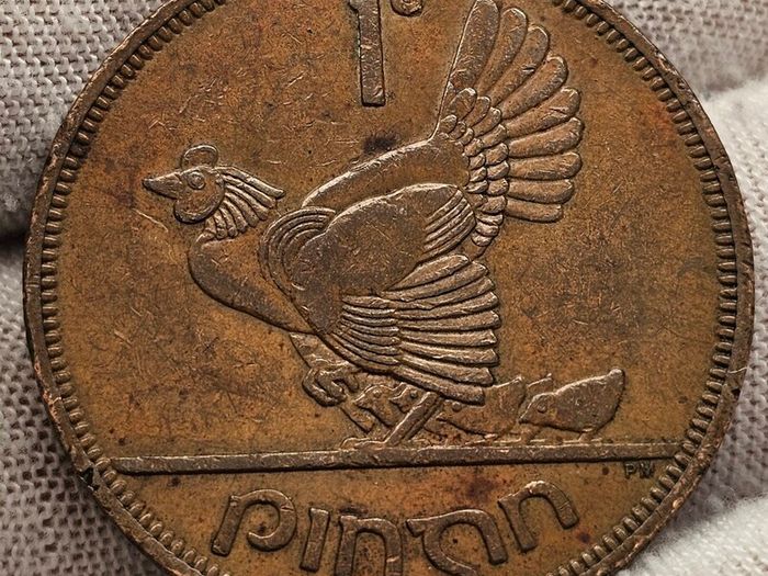 Ireland 1968 1d Penny Rare Double Fada Variety Mint Error