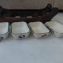 Vintage wooden serving tray with four ramekins Image 8
