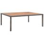Garden Table Grey 200x150x74 cm Poly Rattan and Acacia Wood Image 2