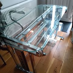 glass computer table