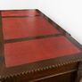 Large Solid Wood Executive Partners Desk Genuine Leather Top Handcrafted Image 4