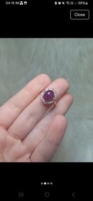 ruby ring s925 adjustable