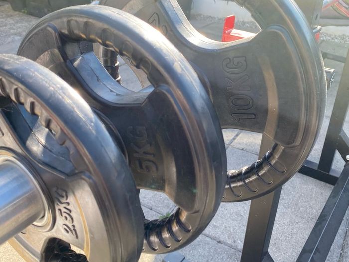 Gym set, weights, Olympic barbell, Weight Rack and Gym Mats