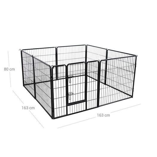 Puppy Playpen and Ground Anchors  Puppy Run 8 Pieces | Dog Playpen Foldable with Door | Tool-Free Assembly | Pet Playpen Dogs Weatherproof