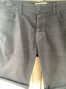 Next Black regular Fit Stretch Denim Shorts waist 36