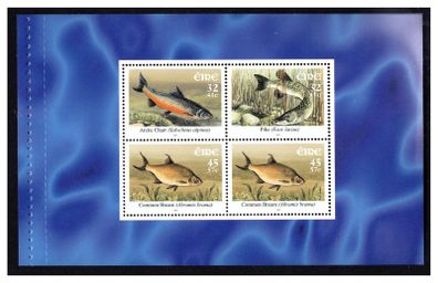 2001 Ireland Freshwater Fish Commemorative Stamps Booklet Pane Mint Never Hinge (MNH). Hibernian HP126