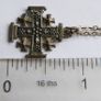 Vintage Jerusalem Cross Pendant Necklace 19" length Image 8