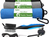 Golf Towel Microfiber Waffle Pattern Golf Towel | Brush Tool Kit with Club Groove Cleaner | Golf Divot Tool | Golf Accessories for Men