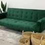 Luxury Velvet Sofa Bed with Golden Legs green Image 2