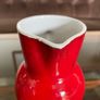 Vintage Emile Henry Bright Red Milk Jug French Farmhouse Kitchen Decor or Bud Vase Image 8