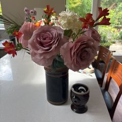 Louis Mulcahy Tenmoku Range Wine Cooler/ Large Vase / Utensils Holder plus free  tea light holder / wax melt
