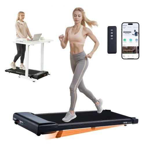 Walking Pad, Under Desk Treadmill with Incline, Working Walking Jogging Machine for Home Office, 265 Lbs Capacity 2.5HP Portable Walking Pad