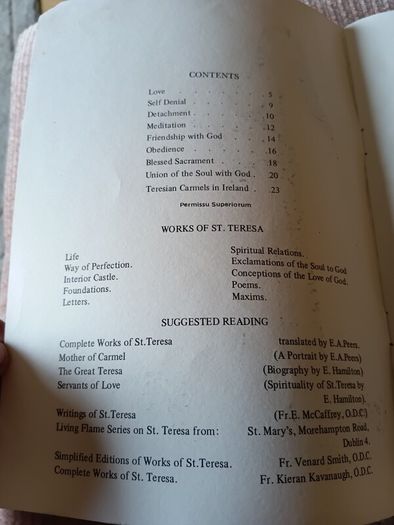 Readings from St. Teresa of Avila. Vintage. Loughrea.