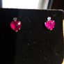 9 ct gold earnings with African Rubies of 2.38 Carat  and Aquamarine Natural stone Image 7