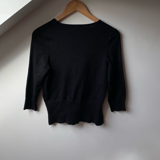 Coast Black Bow Front Short Cardigan